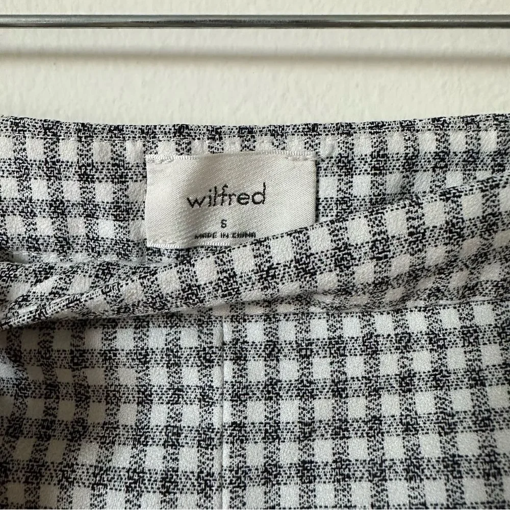 Wilfred Aritzia Gingham Kick Flare Pants High Rise Cropped Size Small - Picture 9 of 11